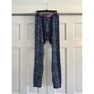 Tory Sport Womens  Blue Orange Abstract Dot Print Performance Leggings High Rise